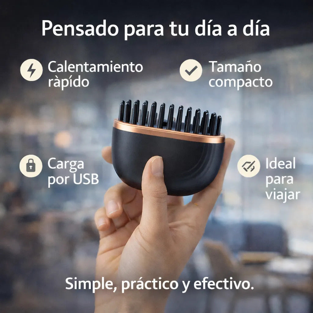 MINI CEPILLO ALISADOR ANTI-FRITZZ PÓRTATIL RECARGABLE
